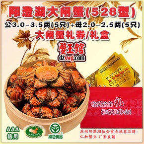 阳澄湖大闸蟹礼券礼卡螃蟹券528面值10只装大闸蟹团购提货券-包邮